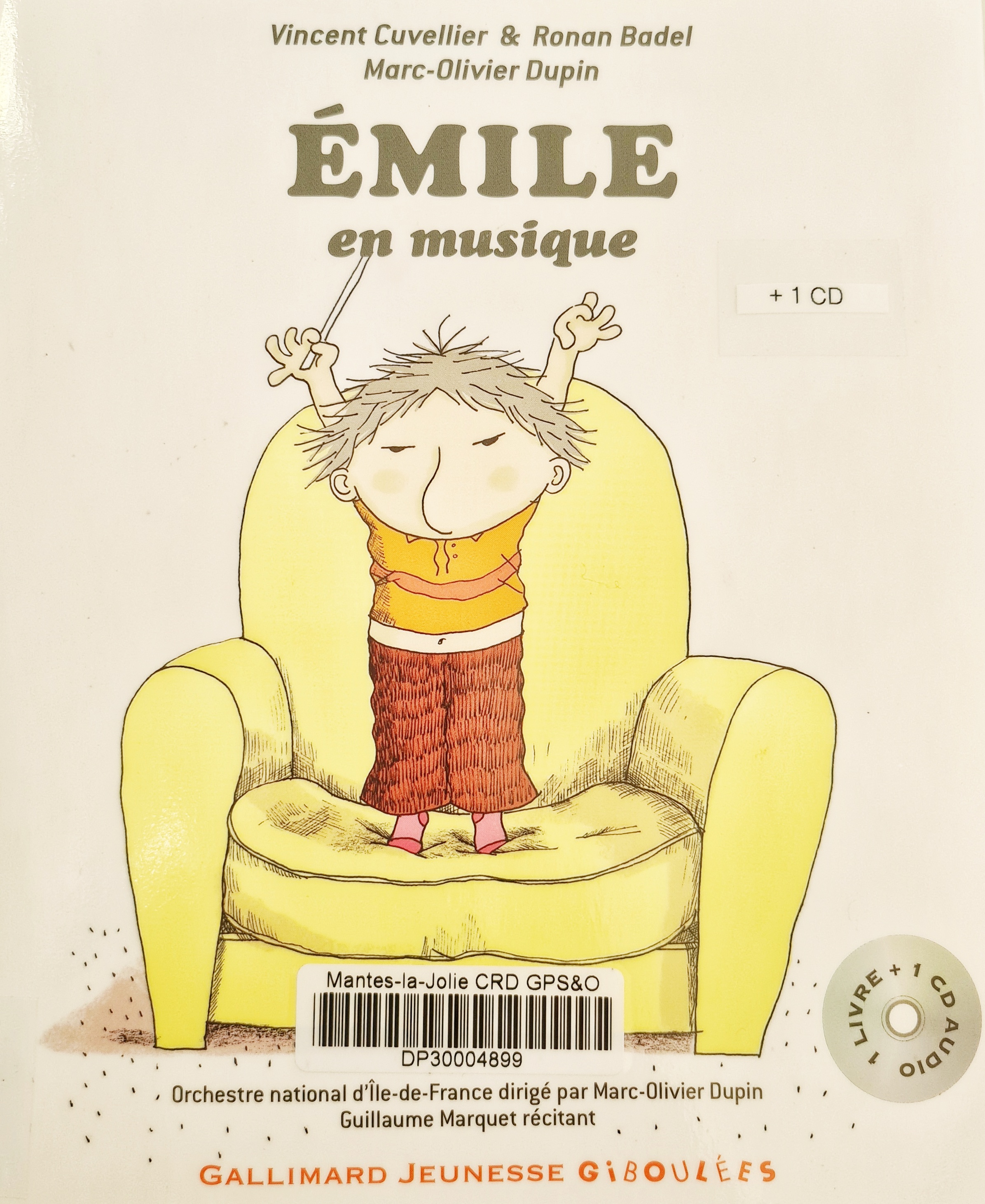 Couverture d'Emile en musique, livre jeunesse de Vincent Cuvellier & Ronan Badel